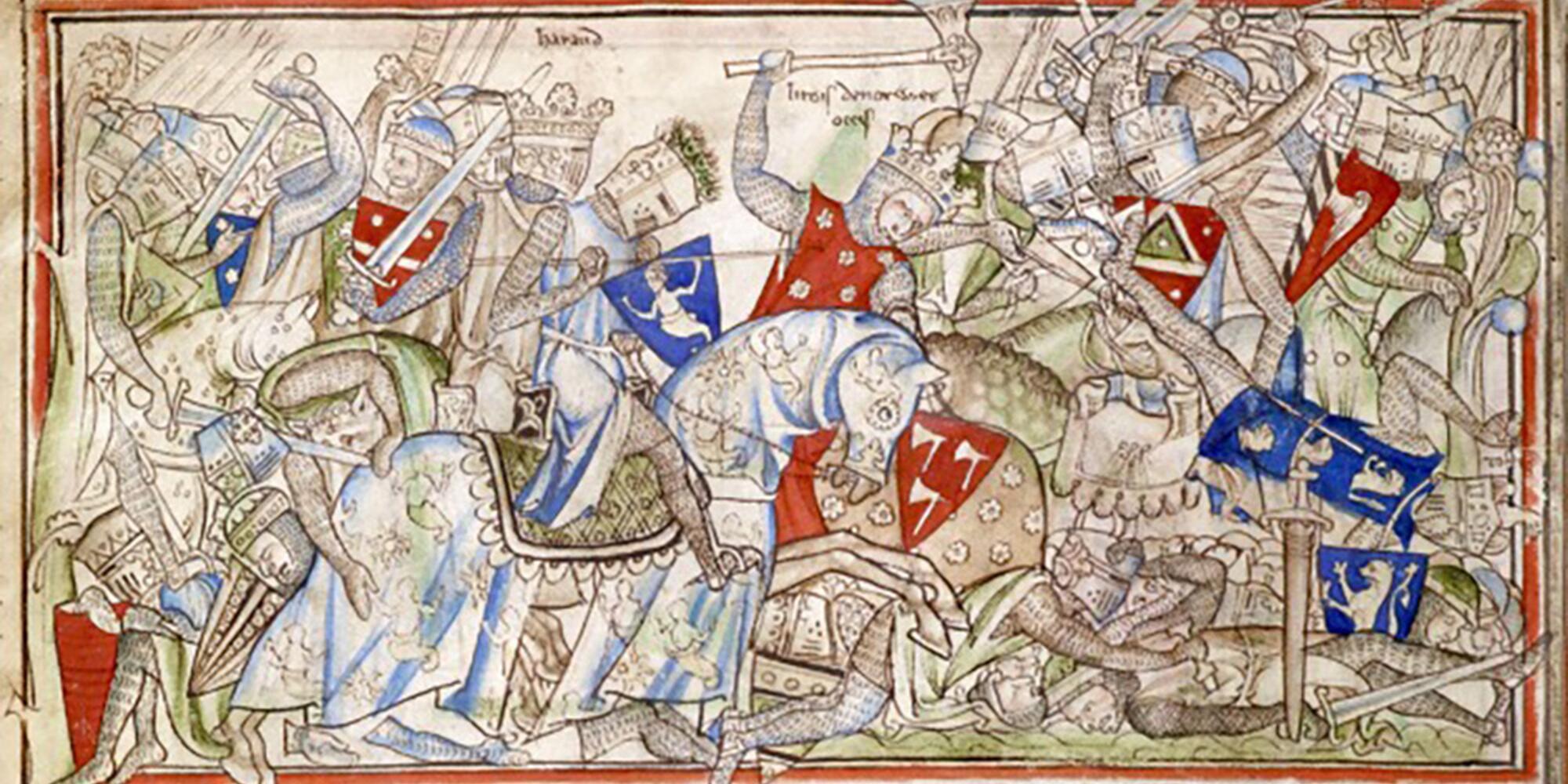 Manuscript image of battle